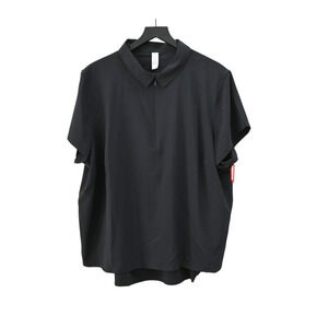 Spanx Very Black Sunshine Short Sleeve Top Size 3X 50400R